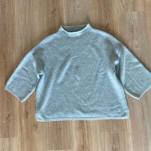 360 Cashmere Soft Blue Rolledneck Halfsleeve Sweater